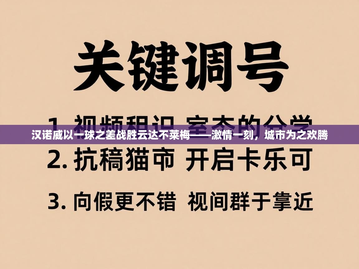 汉诺威以一球之差战胜云达不莱梅——激情一刻,城市为之欢腾